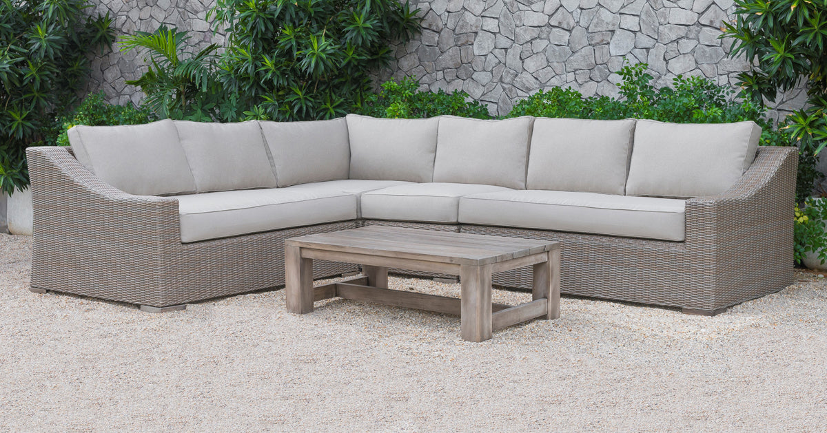 Pacifica Outdoor Beige Sectional Sofa Set - View Image 1