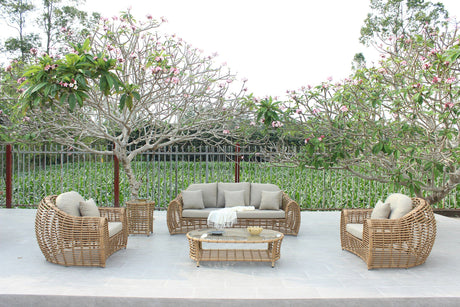VIG Furniture - Renava Sandra Outdoor Sofa Set Beige with End Table