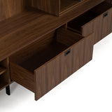 Raskin - Contemporary Walnut Entertainment Center w/ LED Lighting - View Image 1
