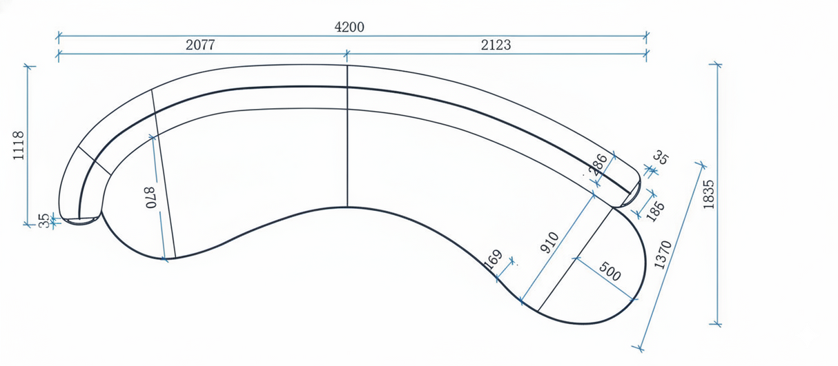 Raywood Modern Sectional Sofa in Multicolored Boucle Fabric and Ash Frame | VIG Furniture