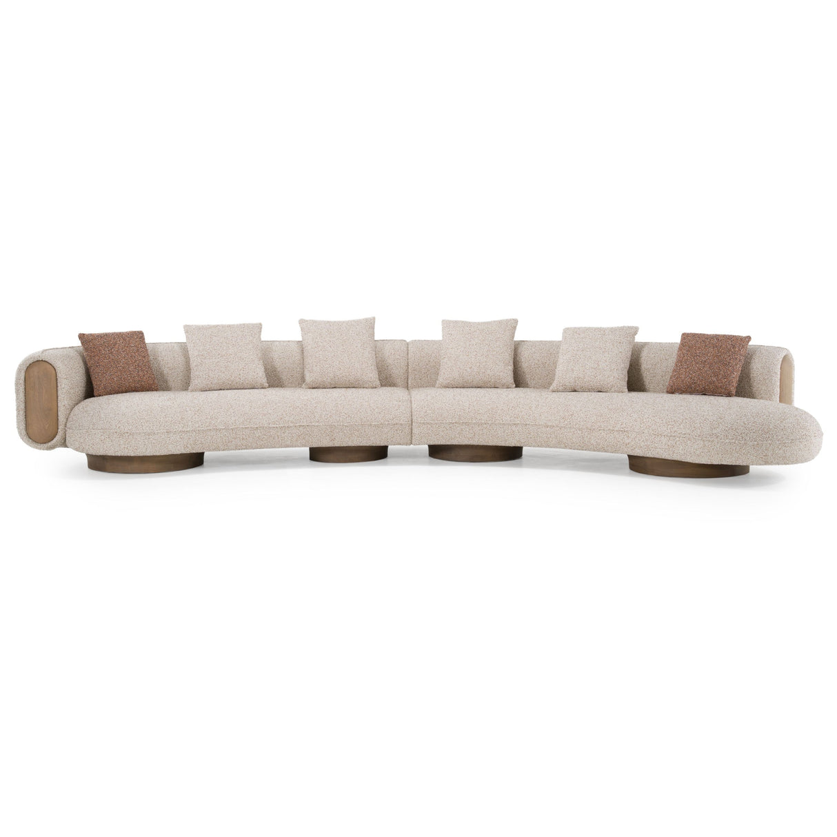 Raywood Modern Sectional Sofa in Multicolored Boucle Fabric and Ash Frame | VIG Furniture