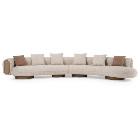 Raywood Modern Sectional Sofa in Multicolored Boucle Fabric and Ash Frame | VIG Furniture - sold by Home Elegance USA