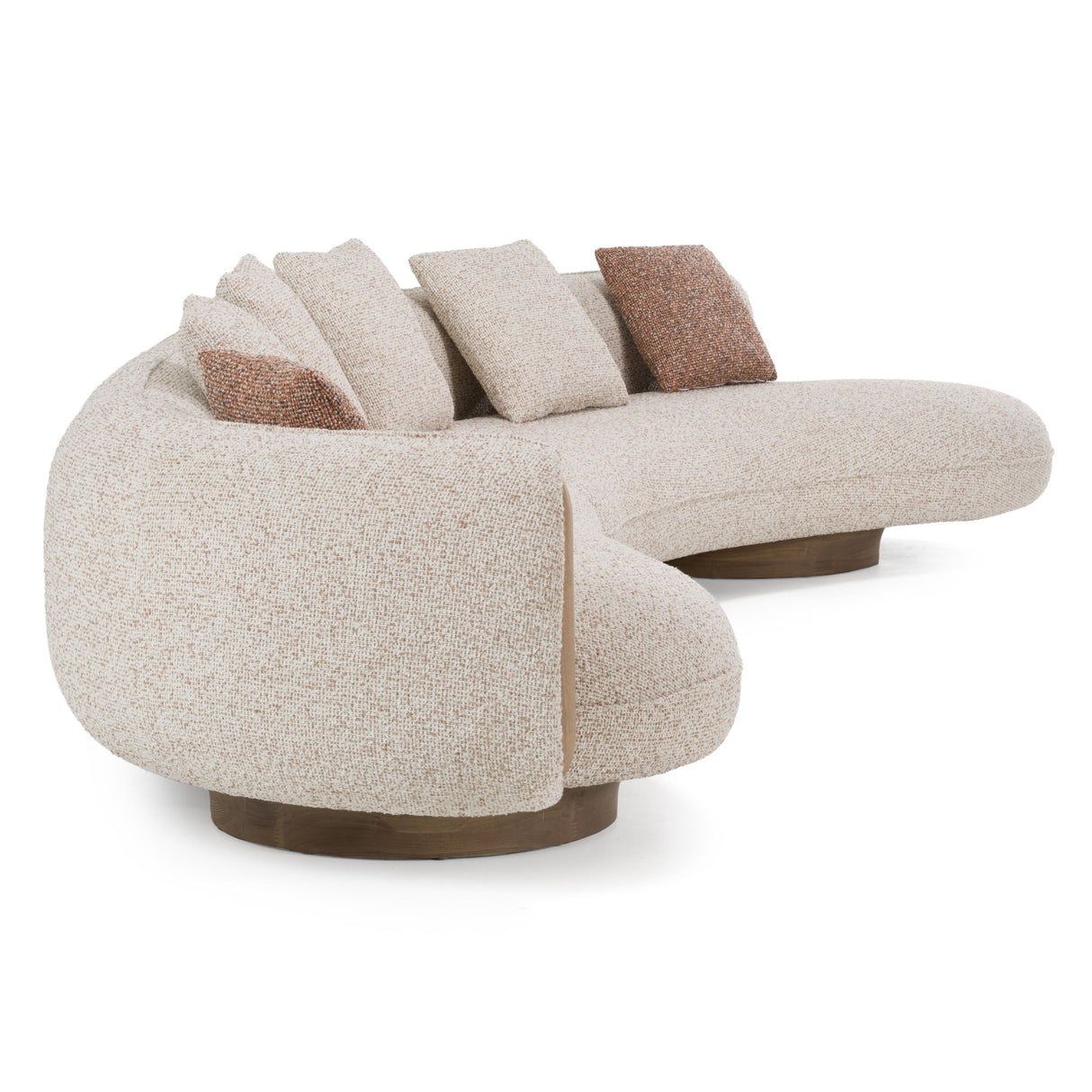 Raywood Modern Sectional Sofa in Multicolored Boucle Fabric and Ash Frame | VIG Furniture