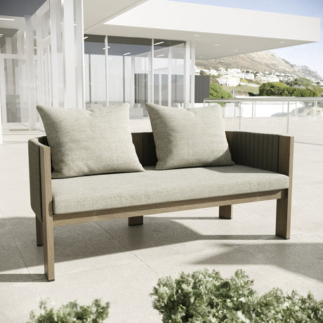 Salvora - Outdoor Beige Fabric & Grey Rope Sofa Set - View Image 1