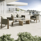 Salvora - Outdoor Beige Fabric & Grey Rope Loveseat - View Image 1