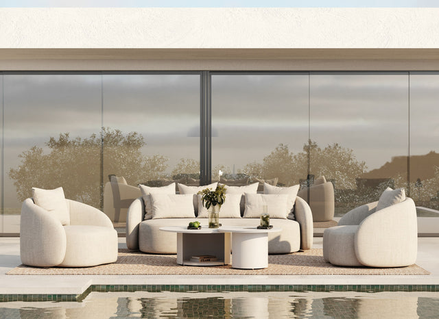 Tabarca - Outdoor Beige Fabric 3 Seat Sofa - View Image 1