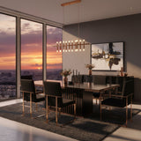 A&X Talin Modern Black Crocodile & Rosegold Dining Table