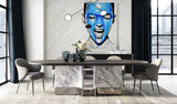 Modrest Renfew - Modern Black Oak + Faux Marble Oval Dining Table