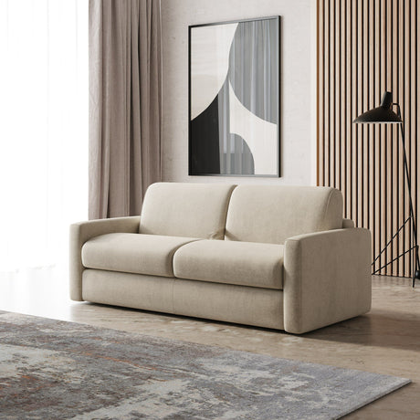 Lamod Italia Revers - Italian Modern Sand Fabric Queen Sofa Bed