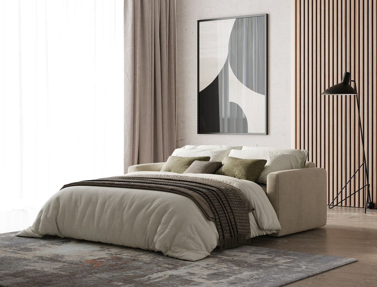 Lamod Italia Revers - Italian Modern Sand Fabric Full Sofabed