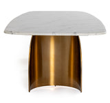 Reynold - Glam Faux Marble + Gold Stainless Steel Dining Table - View Image 1