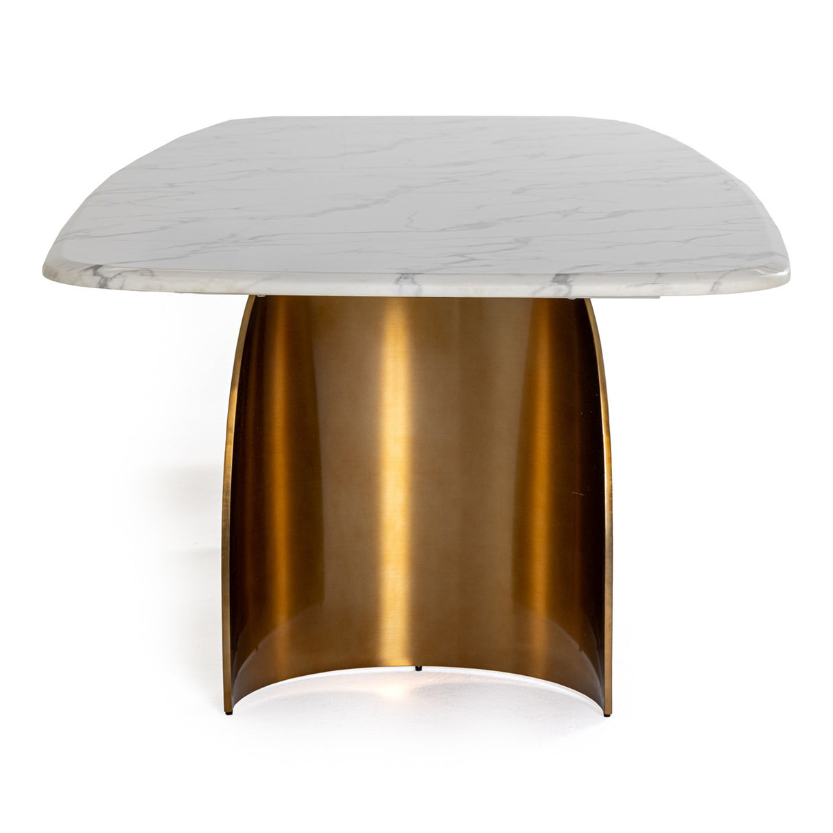Reynold - Glam Faux Marble + Gold Stainless Steel Dining Table - View Image 1