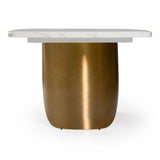Reynold - Glam Faux Marble + Gold Stainless Steel 94-Inch Dining Table - View Image 1