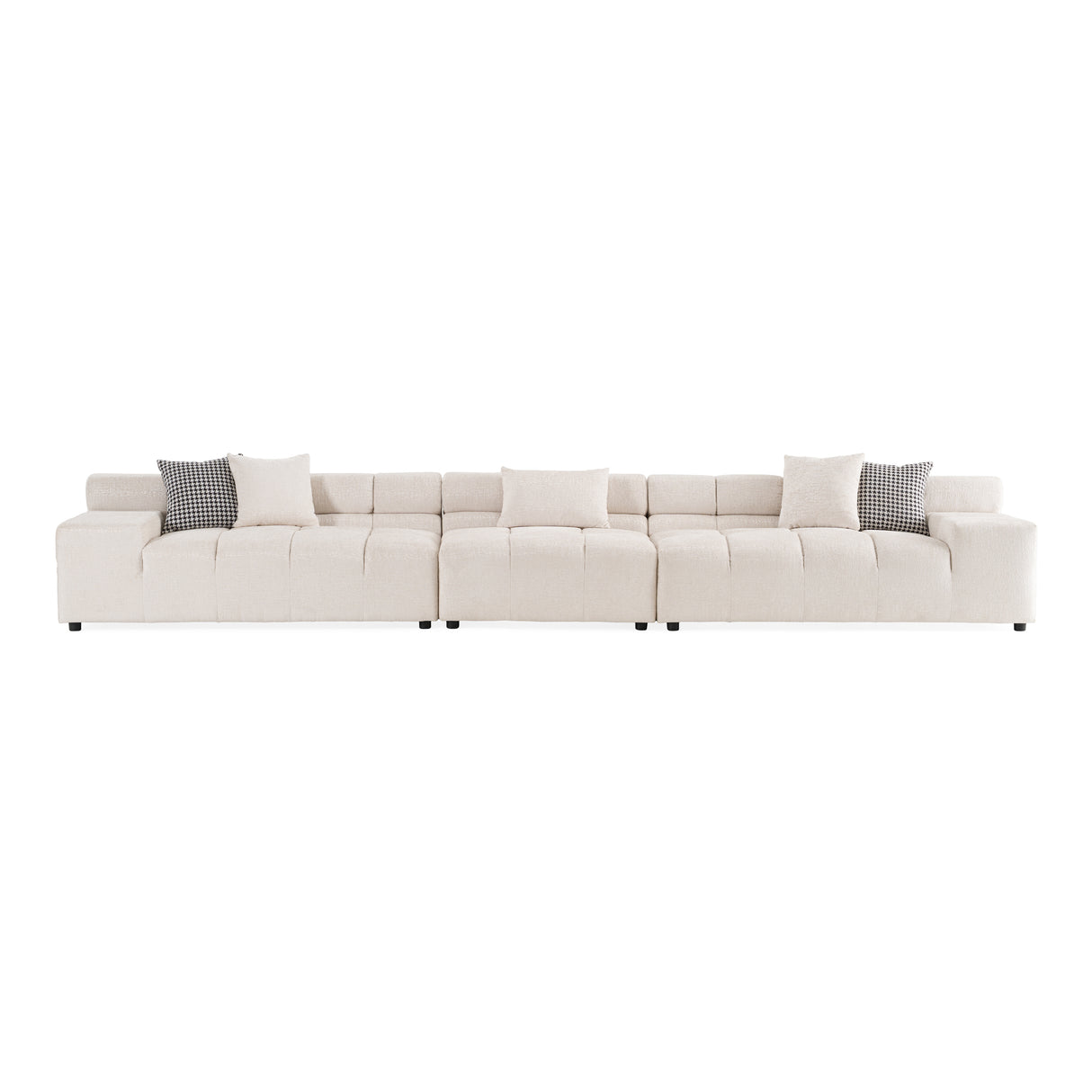 Rhonda - Modern Ivory Beige Fabric Modular Sectional Sofa - View Image 1