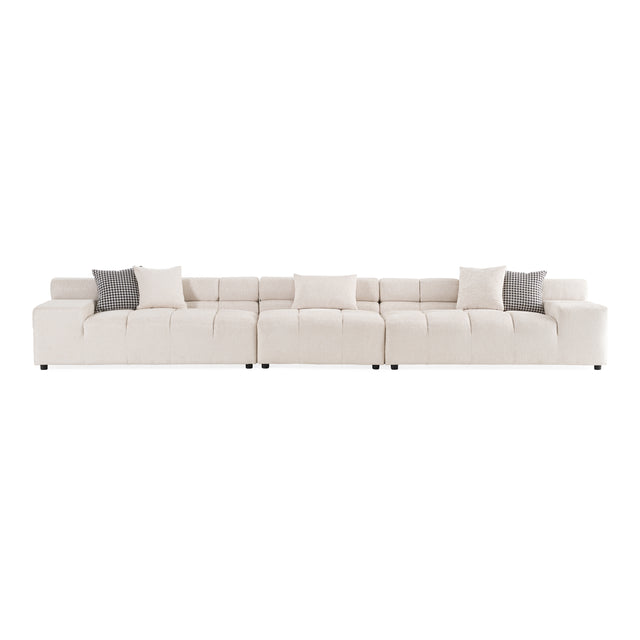 Rhonda - Modern Ivory Beige Fabric Modular Sectional Sofa - View Image 1