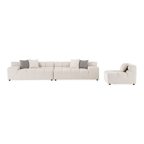 Rhonda - Modern Ivory Beige Fabric Modular Sectional Sofa - View Image 1