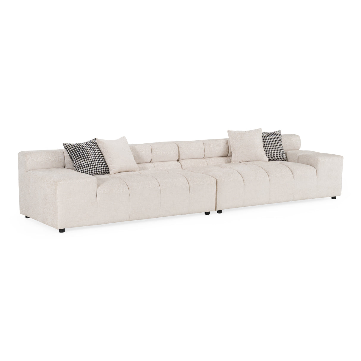 Rhonda - Modern Ivory Beige Fabric Modular Sectional Sofa - View Image 1