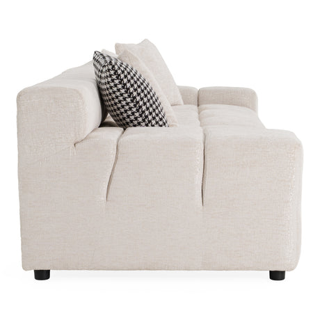 Rhonda - Modern Ivory Beige Fabric Modular Sectional Sofa - View Image 1