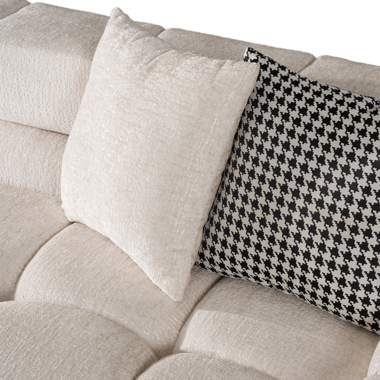 Rhonda - Modern Ivory Beige Fabric Modular Sectional Sofa - View Image 1