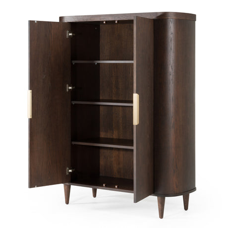 Richmond - Modern Brown Rounded Tall Buffet - View Image 1