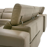 LaMod Italia Riviera Modern Taupe Italian Leather Sectional Sofa with 2 Recliners – Elegant & Functional Seating