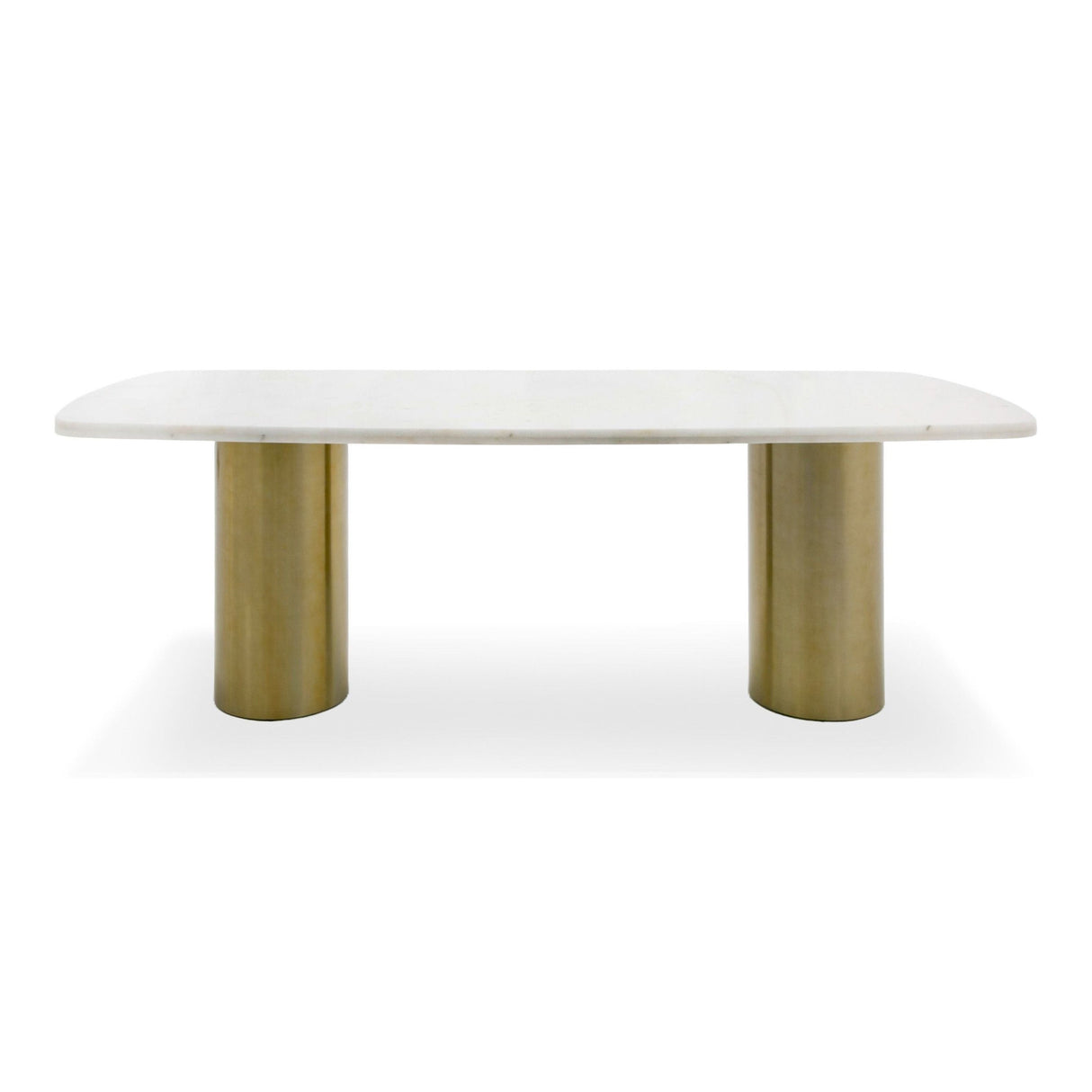 Modrest Rocky - Glam White Marble & Brush Gold Large Dining Table