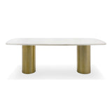 Modrest Rocky - Glam White Marble & Brush Gold Large Dining Table