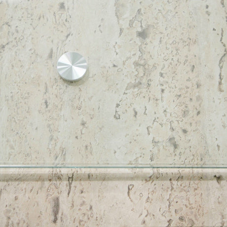 Nova Domus Roma - Modern Glass + Faux Travertine Reversible Desk