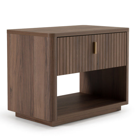 Queen Daystar + Roma - Modern Dark Brown Velvet + Walnut 4-Piece Bedroom Set