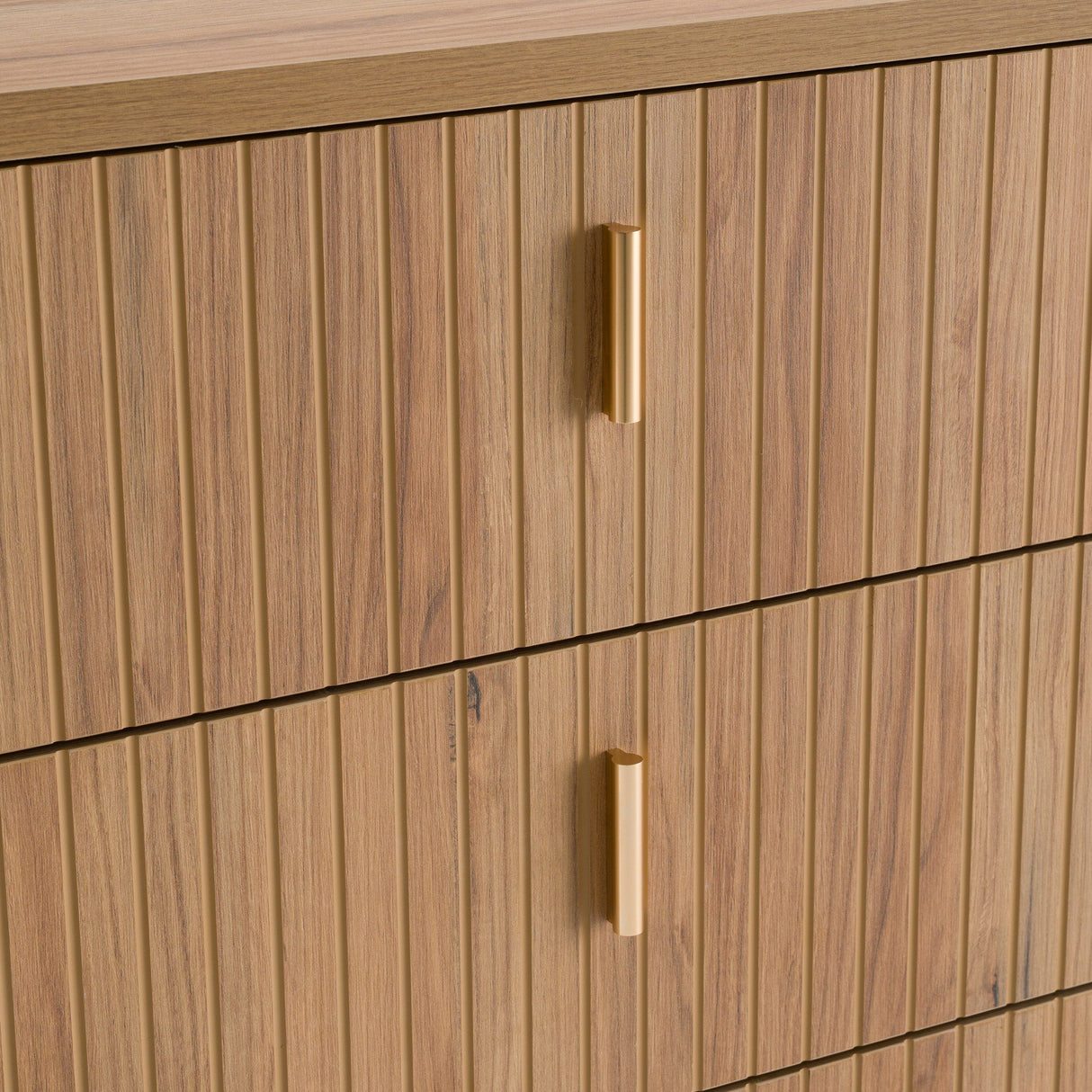 Eastern King Emilio + Roma - Modern Beige Fabric + Oak 4-Piece Bedroom Set
