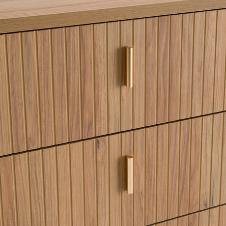 Queen Emilio + Roma - Modern Beige Fabric + Walnut 4-Piece Bedroom Set