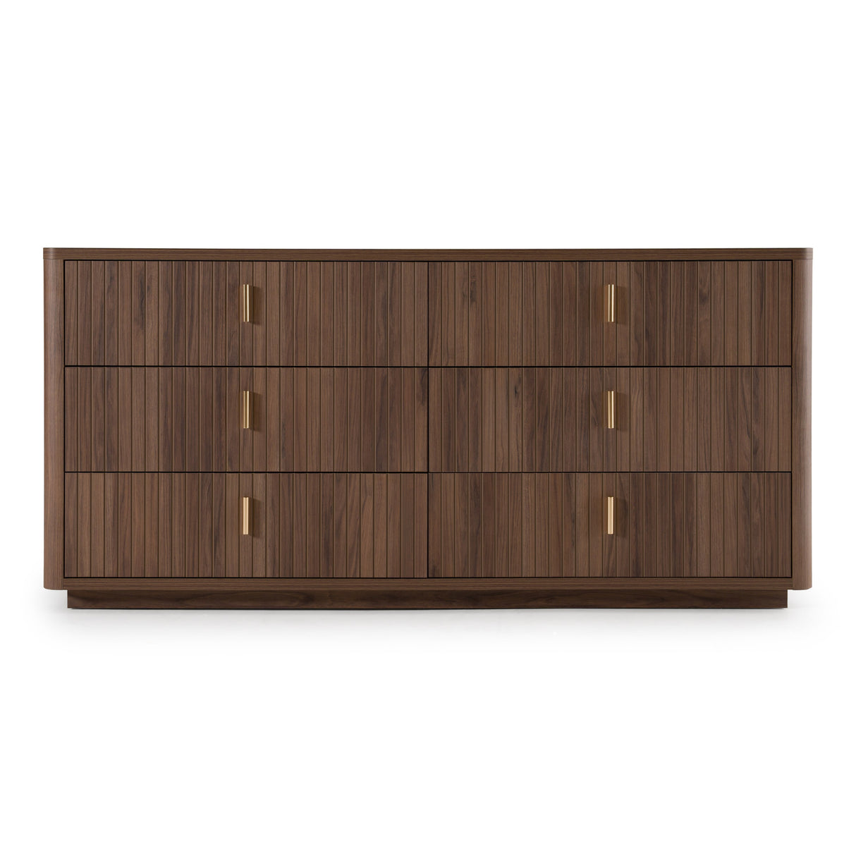 Roma - Modern Walnut + Gold Dresser - View Image 1