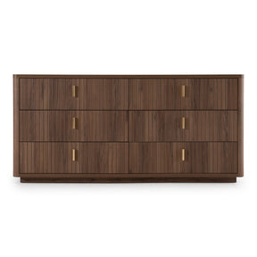 Roma - Modern Walnut + Gold Dresser - View Image 1