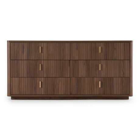 Roma - Modern Walnut + Gold Dresser - View Image 1