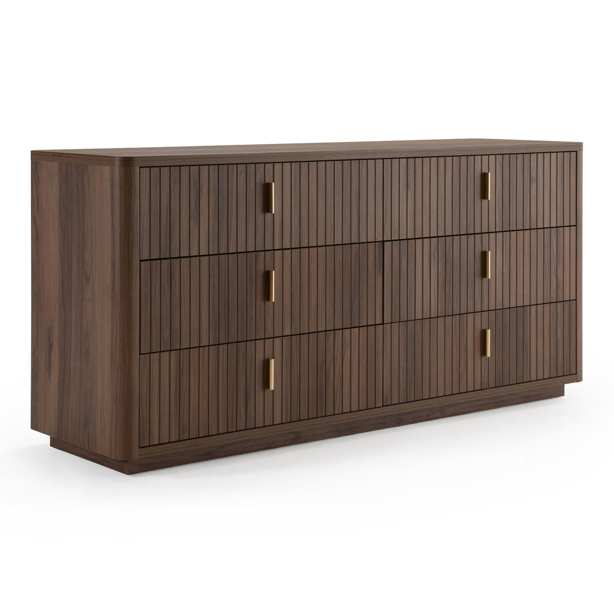 Roma - Modern Walnut + Gold Dresser - View Image 1