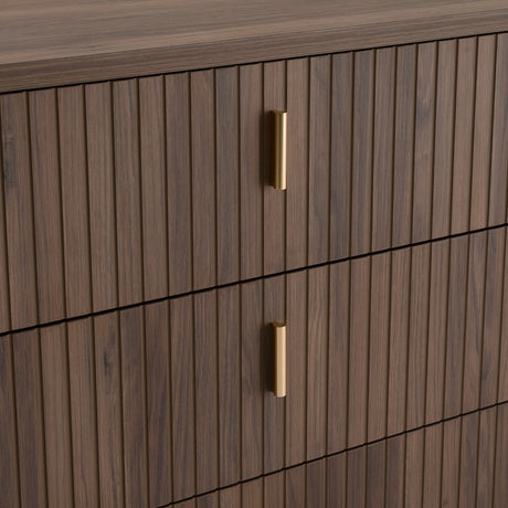 Roma - Modern Walnut + Gold Dresser - View Image 1