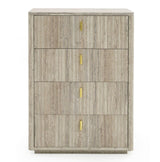 Nova Domus Roma - Modern Faux Travertine + Gold Chest