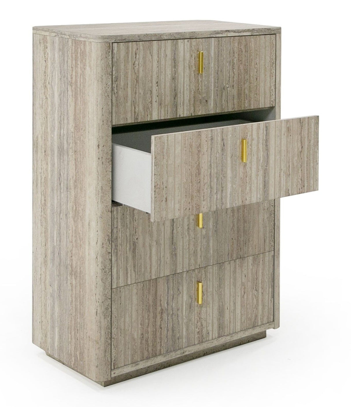 Nova Domus Roma - Modern Faux Travertine + Gold Chest