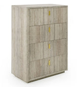 Nova Domus Roma - Modern Faux Travertine + Gold Chest