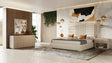 Eastern King - Daystar + Roma - Modern Beige Velvet + Travertine + Gold Bedroom Set - View Image 1