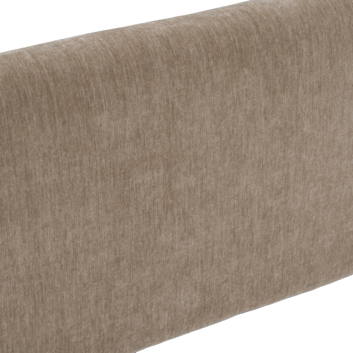Eastern King Rousey + Roma - Modern Taupe Fabric + Walnut 4-Piece Bedroom Set