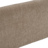Eastern King Rousey + Roma - Modern Taupe Fabric + Walnut 4-Piece Bedroom Set