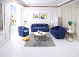 Palomar Modern Blue Velvet & Brass Sofa - View Image 1