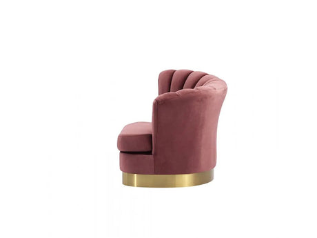 Divani Casa Arvada Modern Pink Velvet Lounge Chair Vgzas40 - 1 - Pnk - VGZAS40 - 1 - PNK - Home Elegance USA - 2