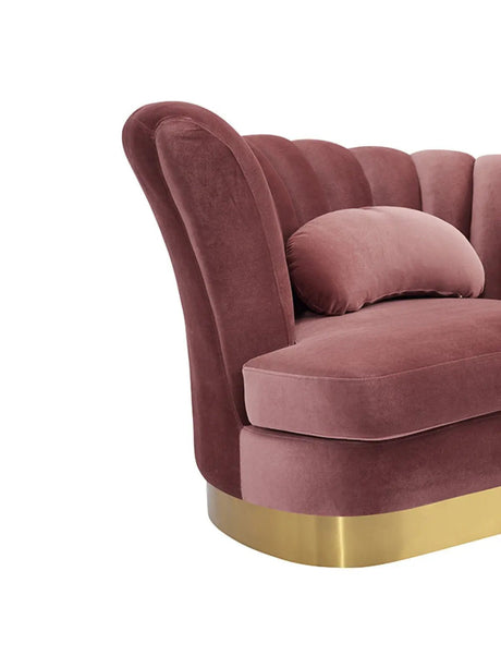 Divani Casa Arvada Modern Pink Velvet Lounge Chair Vgzas40 - 1 - Pnk - VGZAS40 - 1 - PNK - Home Elegance USA - 4