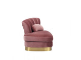 Divani Casa Arvada Modern Pink Velvet & Gold Loveseat Chaise Vgzas40 - 2 - Pnk - VGZAS40 - 2 - PNK - Home Elegance USA - 2