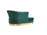 Divani Casa Arvada Modern Green Velvet & Gold Loveseat Chaise Vgzas40 - 2 - Grn - VGZAS40 - 2 - GRN - Home Elegance USA - 3