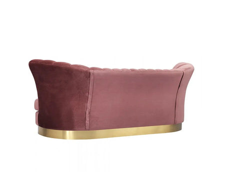 Divani Casa Arvada Modern Pink Velvet & Gold Sofa Vgza40 - 3 - Pnk - VGZA40 - 3 - PNK - Home Elegance USA - 3