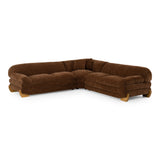 Crockett - Modern Brown Fabric Sectional Sofa - View Image 1