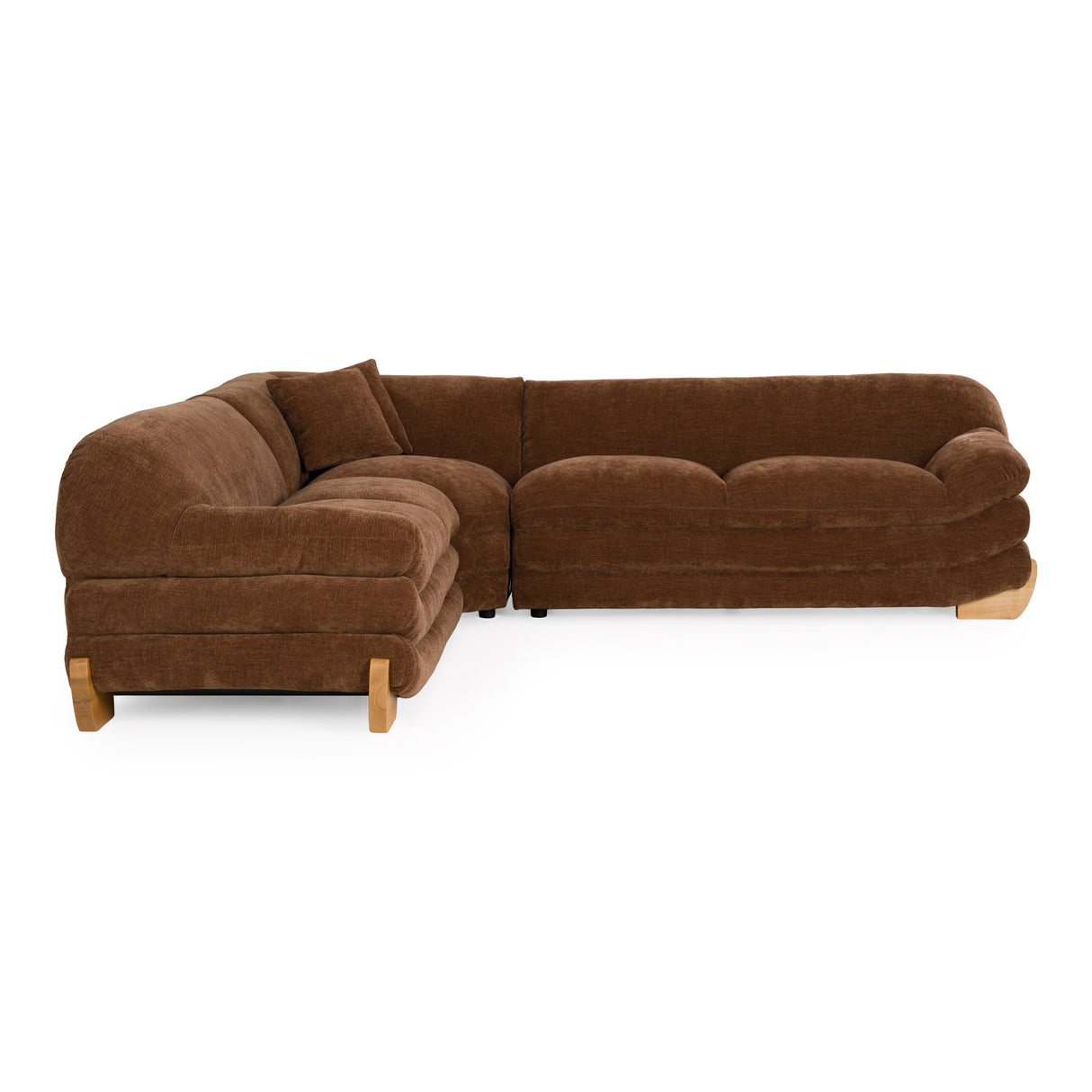 Crockett - Modern Brown Fabric Sectional Sofa - View Image 1